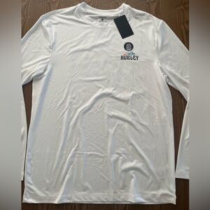 Hurley Men’s White Long-Sleeve Rash Guard New